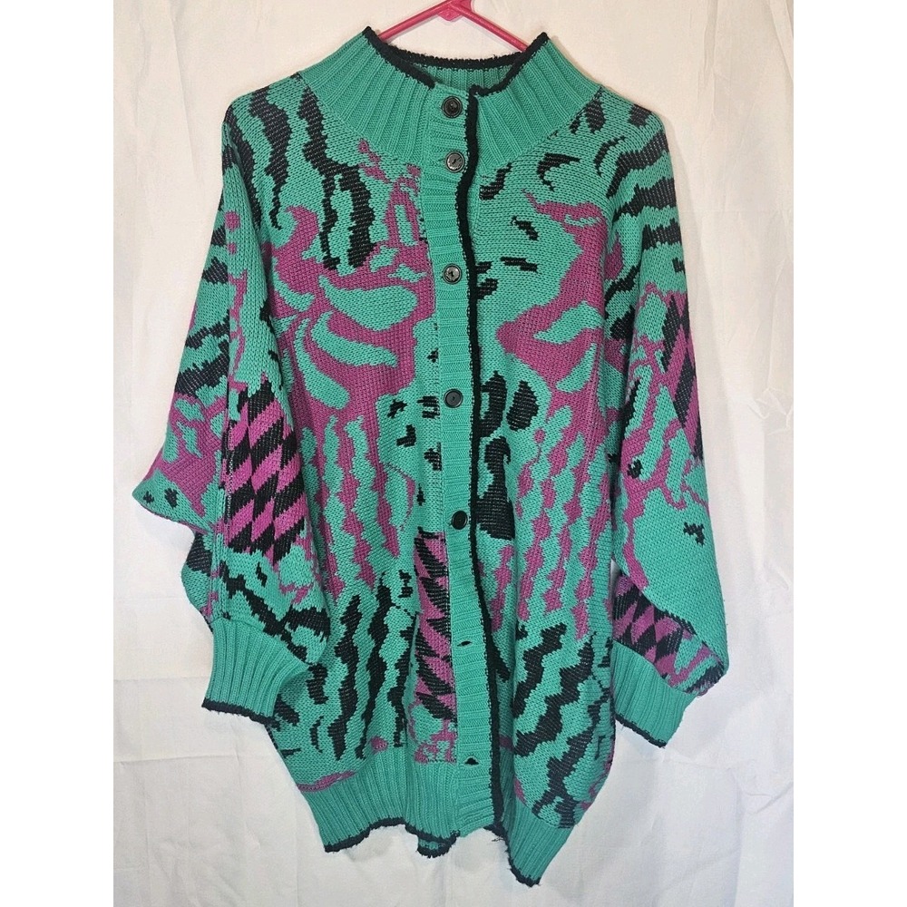 Genoa  By Brenda Lim Sweater Womens Medium Vintage Made in the USA Batwings